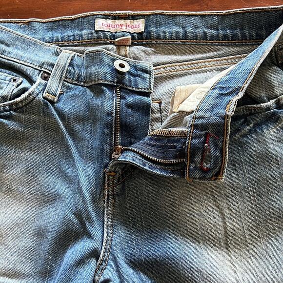 Tommy Jeans Size 7 Long Blue Stretch Denim Bootcut Jeans Westerncore - Picture 9 of 11